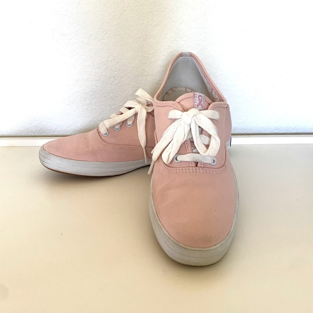 Keds Canvas Champion Pink Ribbon Breast Cancer Sneakers Tennis Shoes Size 8